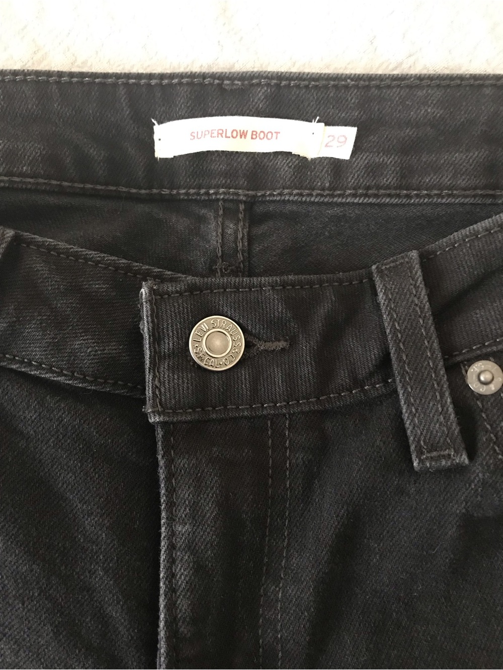 Levi's Black Bootcut Superlow Jeans